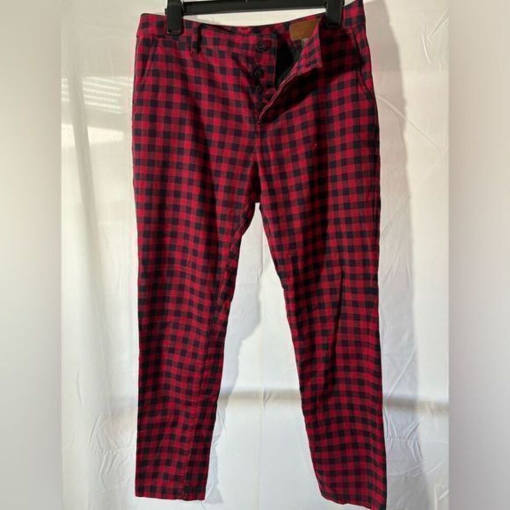 ASOS "Red Plaid Button Up Pants” 30x32‎